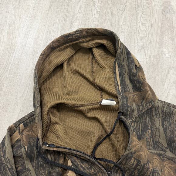 Vintage Ace Sportswear Camo Full Zip Hoodie Men's Medium Green Camouflage 90s - Picture 6 of 8